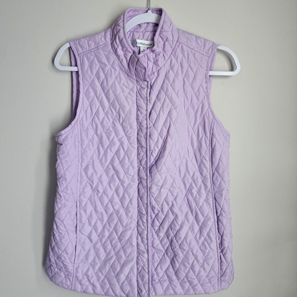 Croft&Barrow Light Weight Lavender Lilac Purple Quilted Vest Coastal Grandma‎